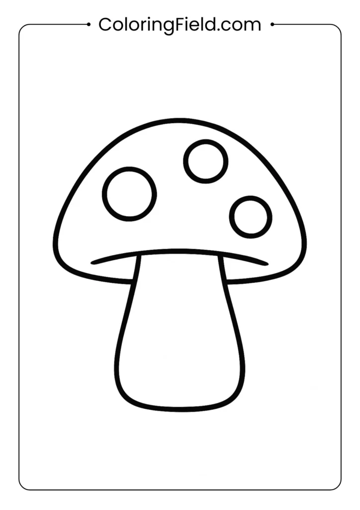 Oversized mushroom with simple spots on cap coloring page
