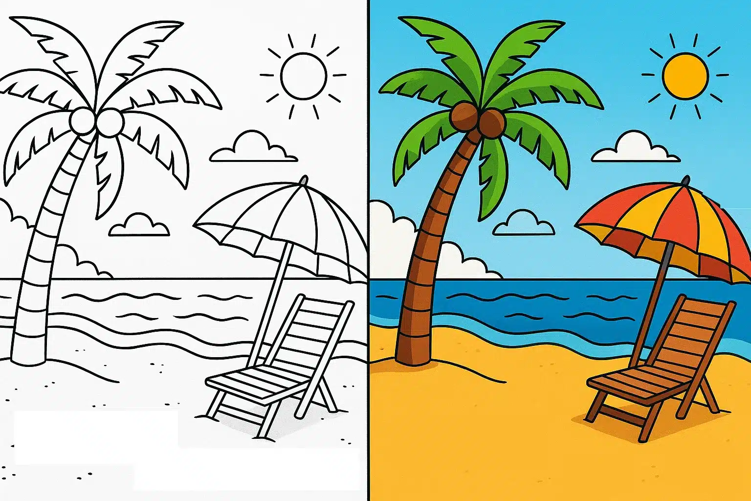 Beach Coloring Pages
