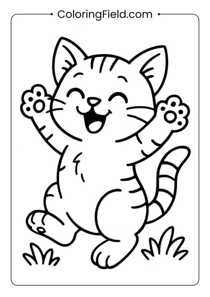 Happy and excited kitten with a playful expression.