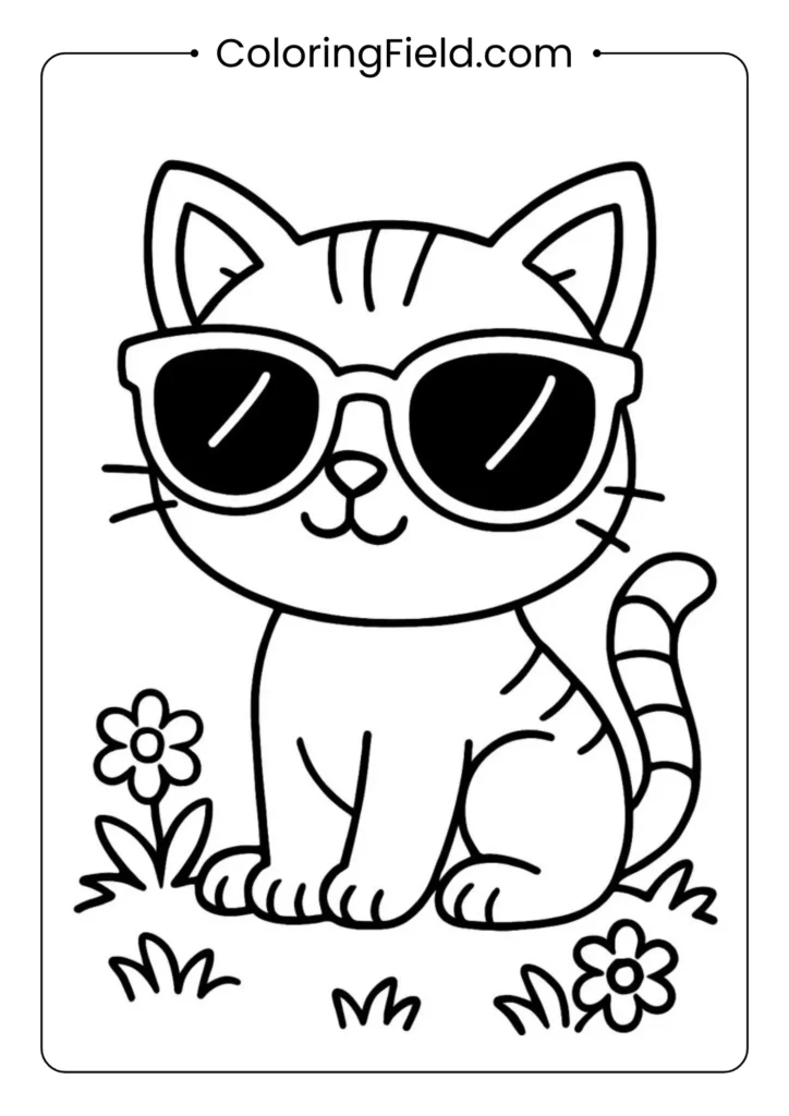 Cool kitten wearing stylish sunglasses.