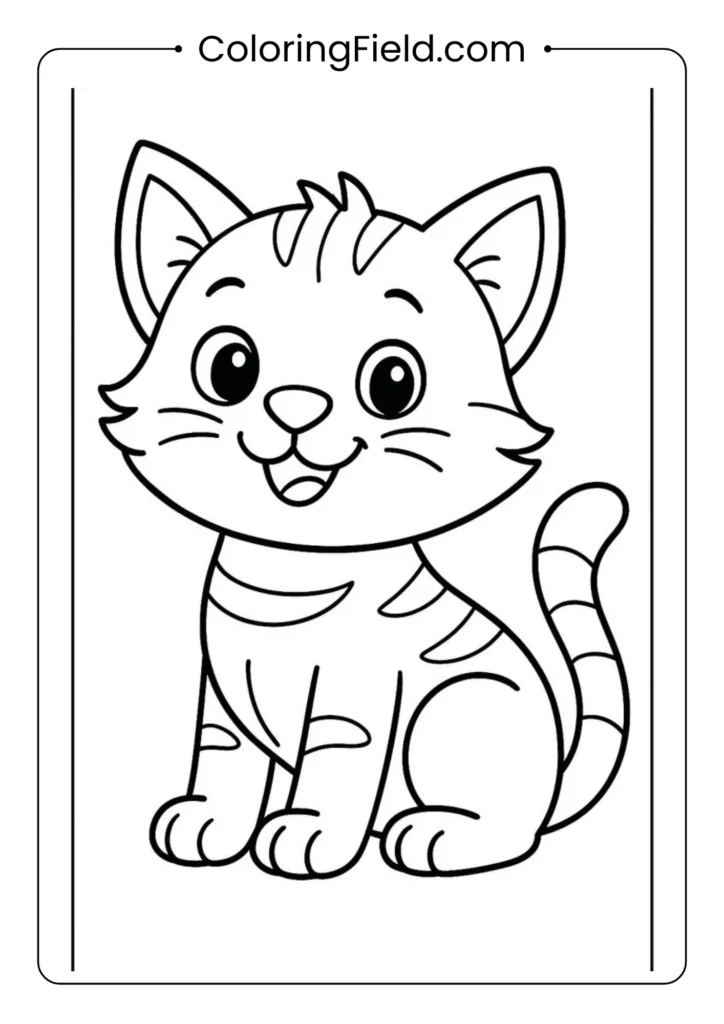 Happy kitten with a big smile.